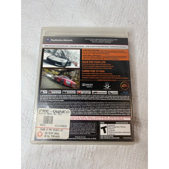 Need For Speed The Run Limited Edition PS3 Game Racing Car Video Game CIB - Picture 2 of 4